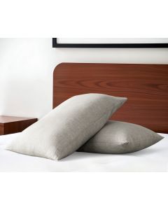 Set of Two Light Gray Linen Pillowcases