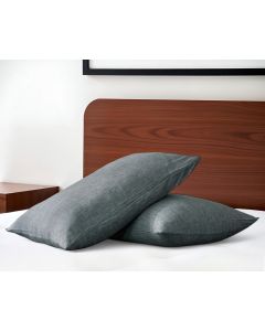 Set of Two Slate Gray Linen Pillowcases