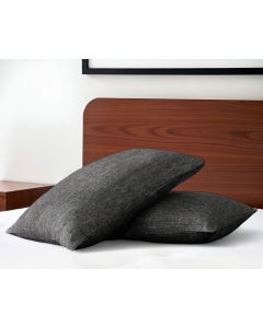 Set of Two Onyx Linen Pillowcases