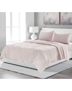 Four Piece Light Pink Linen Sheet Set