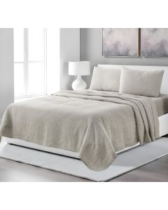 Four Piece Light Gray Linen Sheet Set