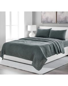 Four Piece Slate Gray Linen Sheet Set