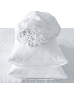 Four Piece White Linen Sheet Set